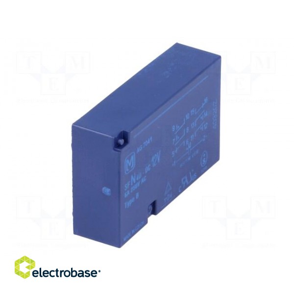 Relay: electromagnetic | SPST-NO x4 + SPST-NC x2 | Ucoil: 12VDC | 6A image 8