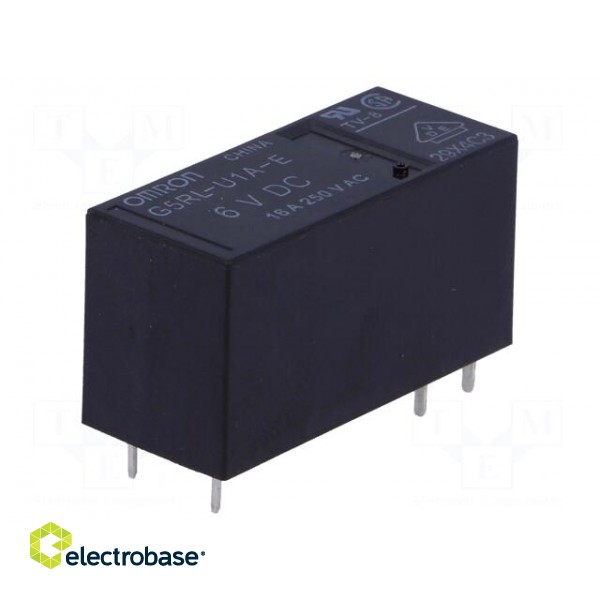 Relay: electromagnetic | SPST | Ucoil: 6VDC | Icontacts max: 16A | PCB фото 1