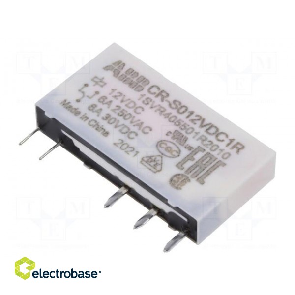 Relay: miniature | SPDT | Ucoil: 12VDC | socket,THT | Series: CR-S