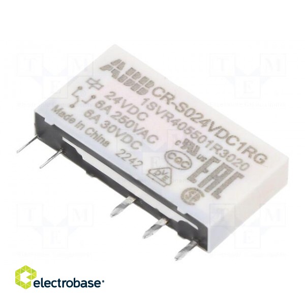 Relay: miniature | SPDT | Ucoil: 24VDC | socket,THT | Series: CR-S