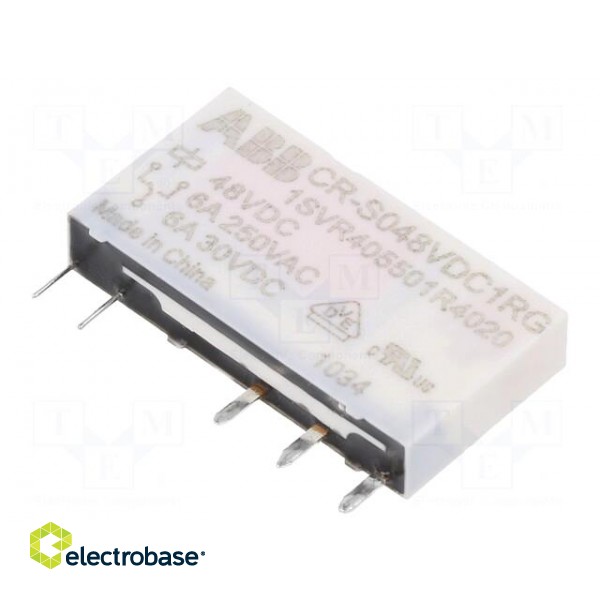Relay: miniature | SPDT | Ucoil: 48VDC | socket,THT | Series: CR-S
