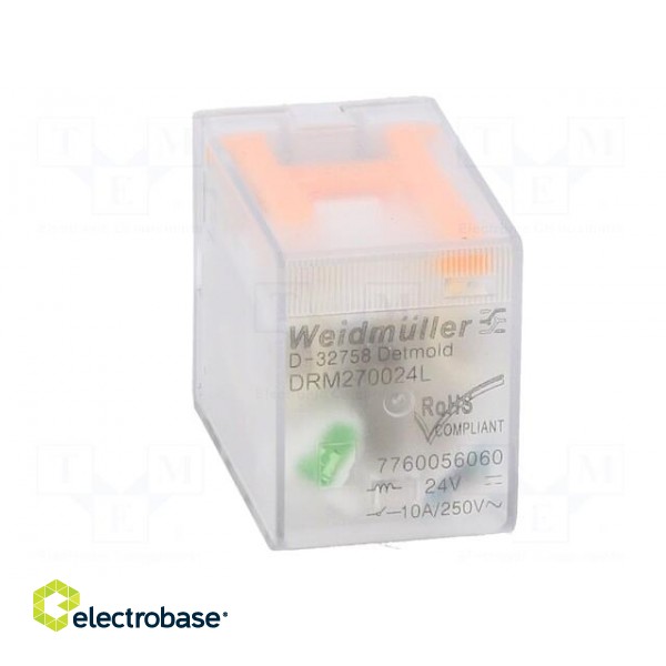 Relay: electromagnetic | DPDT | 24VDC | Icontacts max: 10A | socket image 9