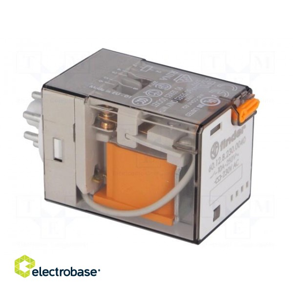 Relay: electromagnetic | DPDT | Ucoil: 230VAC | 10A/250VAC | 10A/30VDC фото 4