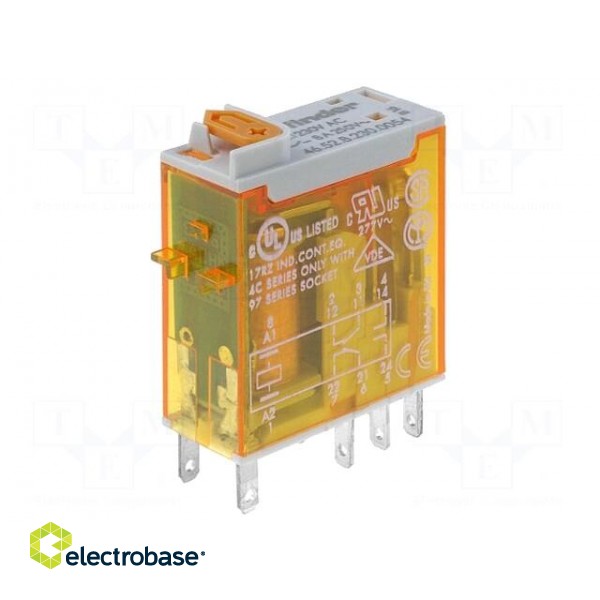 Relay: electromagnetic | DPDT | Ucoil: 230VAC | 8A/250VAC | 8A/30VDC