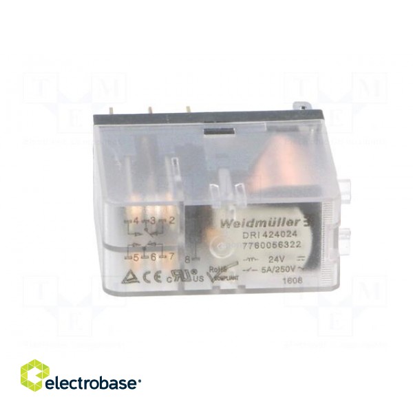 Relay: electromagnetic | DPDT | Ucoil: 24VDC | 5A/250VAC | 5A/30VDC | 5A image 9