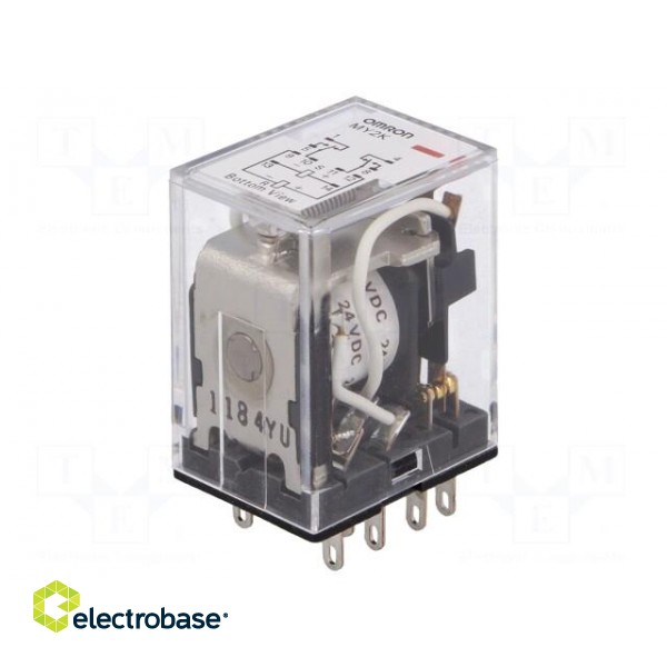 Relay: electromagnetic | DPDT | Ucoil: 24VDC | 5A/250VAC | 5A/24VDC | 5A image 1
