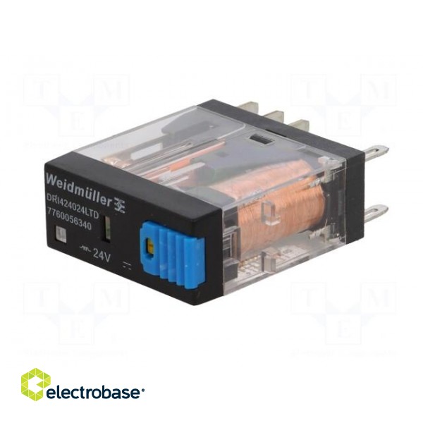 Relay: electromagnetic | DPDT | Ucoil: 24VDC | 5A/250VAC | 5A/30VDC | 5A image 2