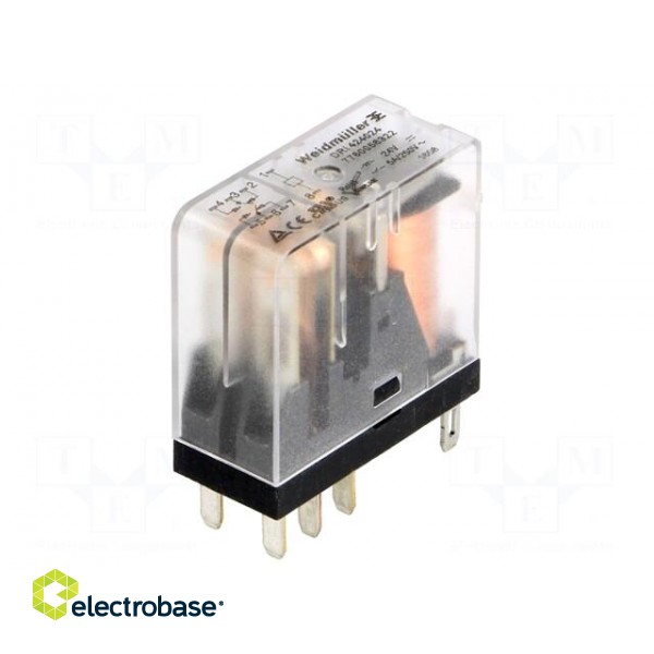 Relay: electromagnetic | DPDT | Ucoil: 24VDC | 5A/250VAC | 5A/30VDC | 5A image 1