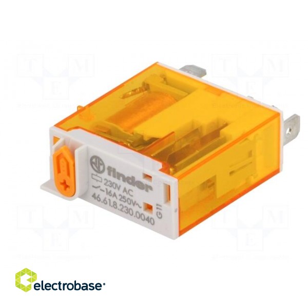 Relay: electromagnetic | SPDT | Ucoil: 230VAC | 16A/250VAC | 16A/30VDC image 2