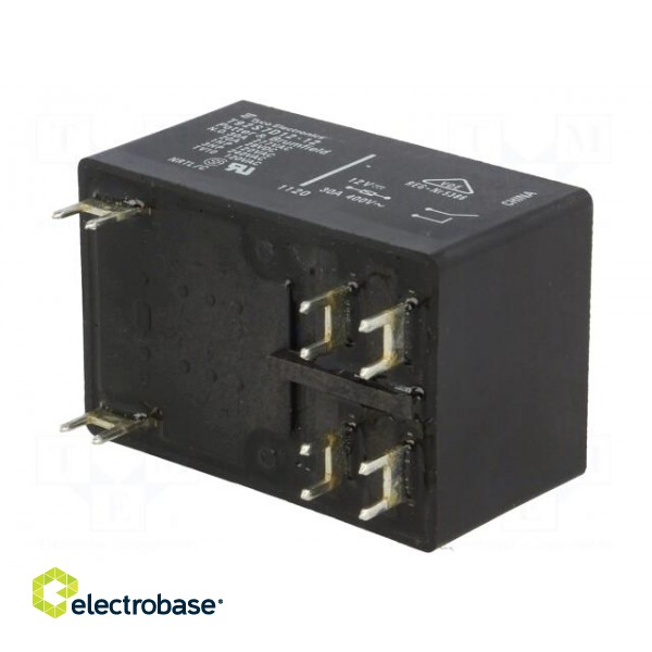 Relay: electromagnetic | DPST-NO | Ucoil: 12VDC | 30A | Series: T92 | PCB image 2