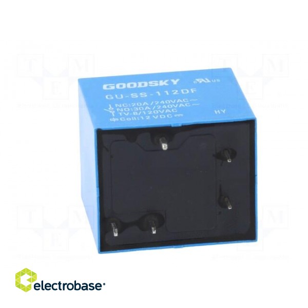 Relay: electromagnetic | SPDT | Ucoil: 12VDC | 30A | Mounting: PCB image 5