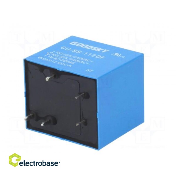 Relay: electromagnetic | SPDT | Ucoil: 12VDC | 30A | Mounting: PCB image 6