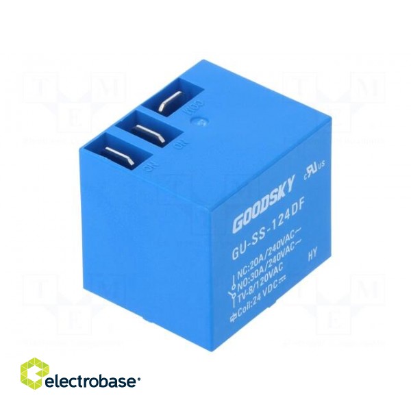 Relay: electromagnetic | SPDT | Ucoil: 24VDC | 30A | Mounting: PCB image 1