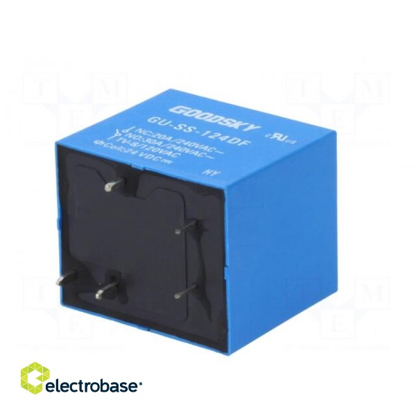 Relay: electromagnetic | SPDT | Ucoil: 24VDC | 30A | Mounting: PCB image 6