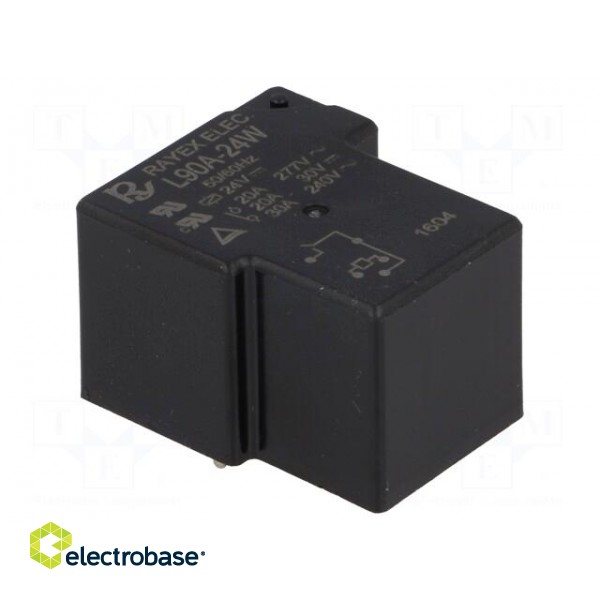 Relay: electromagnetic | SPDT | Ucoil: 24VDC | 30A | Series: L90 | 900mW image 1