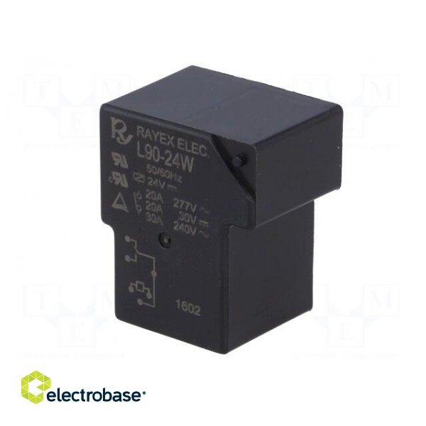 Relay: electromagnetic | SPDT | Ucoil: 24VDC | 30A | Series: L90 | 900mW image 2