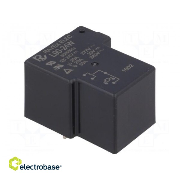 Relay: electromagnetic | SPDT | Ucoil: 24VDC | 30A | Series: L90 | 900mW image 1