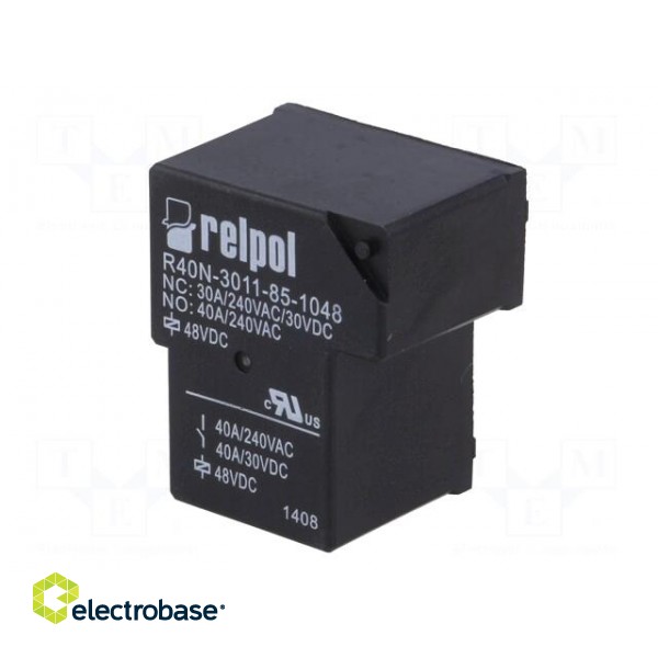 Relay: electromagnetic | SPDT | Ucoil: 48VDC | 40A | Series: R40N | 0.9W image 2