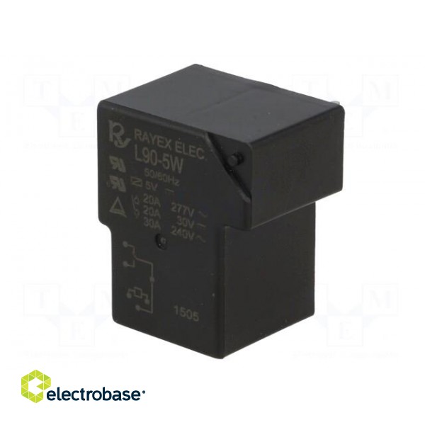 Relay: electromagnetic | SPDT | Ucoil: 5VDC | 30A | Series: L90 | 900mW image 2