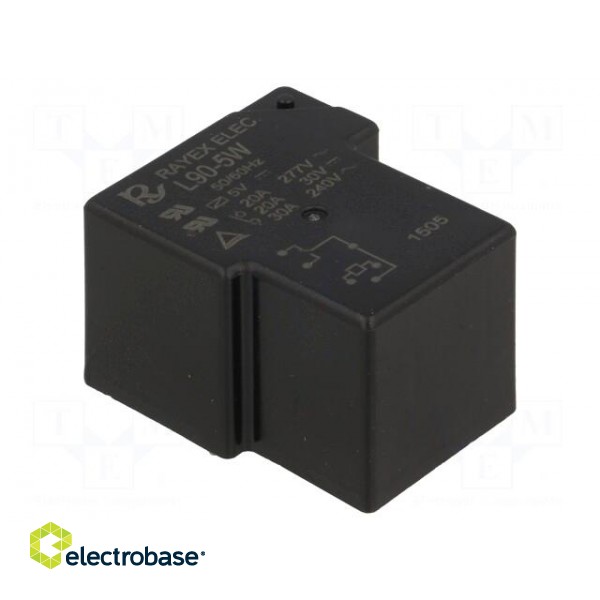 Relay: electromagnetic | SPDT | Ucoil: 5VDC | 30A | Series: L90 | 900mW image 1