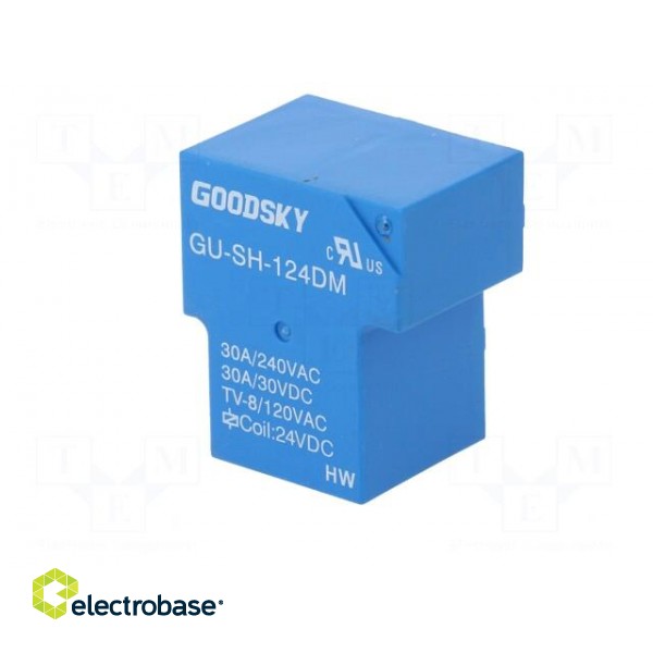 Relay: electromagnetic | SPST-NO | Ucoil: 24VDC | 30A | Series: GU | PCB image 2