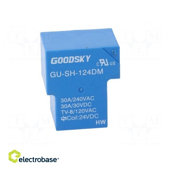 Relay: electromagnetic | SPST-NO | Ucoil: 24VDC | 30A | Series: GU | PCB image 9