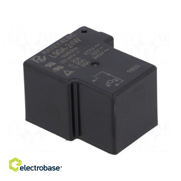 Relay: electromagnetic | SPST-NO | Ucoil: 24VDC | 30A | Series: L90 | PCB image 1