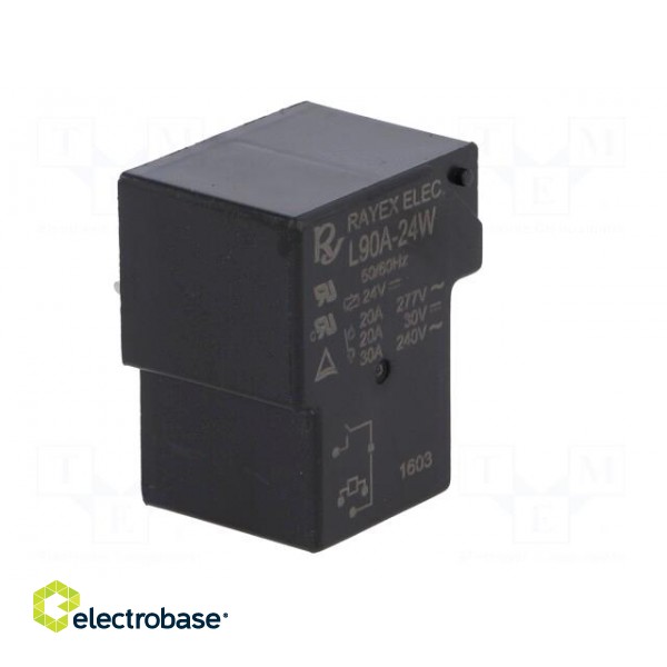 Relay: electromagnetic | SPST-NO | Ucoil: 24VDC | 30A | Series: L90 | PCB image 8