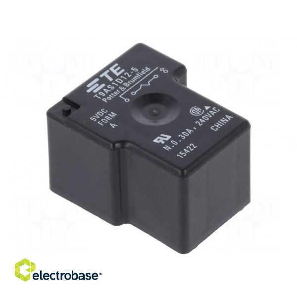 Relay: electromagnetic | SPST-NO | Ucoil: 5VDC | 30A | Series: T9A | PCB image 1