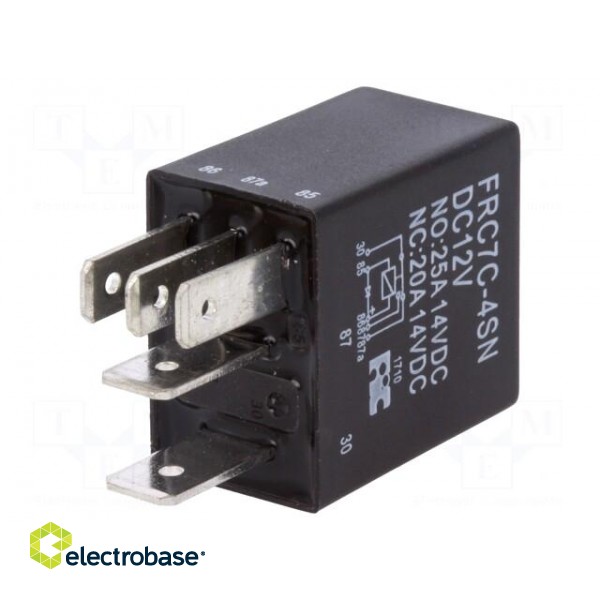 Relay: electromagnetic | SPDT | Ucoil: 12VDC | 25A | automotive | socket image 1