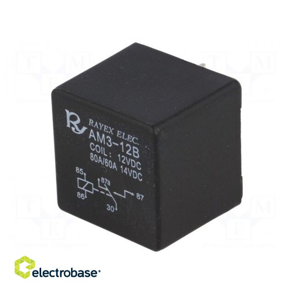 Relay: electromagnetic | SPDT | Ucoil: 12VDC | 80A | automotive | 1.8W image 1
