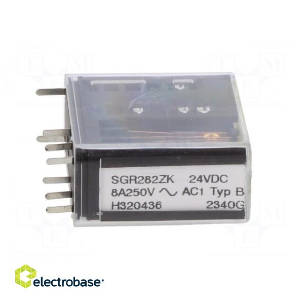 Relay: electromagnetic | DPDT | Ucoil: 24VDC | 6A | socket | Series: RCI image 7