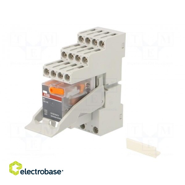 Relay: interface | 4PDT | Ucoil: 230VAC | for DIN rail mounting image 1