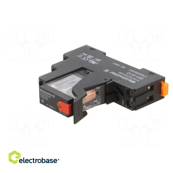 Relay: interface | DPDT | Ucoil: 230VAC | 5A | for DIN rail mounting image 2