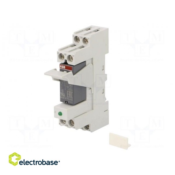 Relay: interface | DPDT | Ucoil: 24VAC | for DIN rail mounting image 1