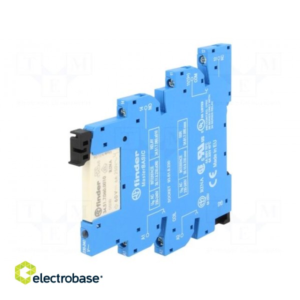 Relay: interface | SPDT | Ucoil: 230VAC | 6A | 6A/250VAC | Mounting: DIN image 1