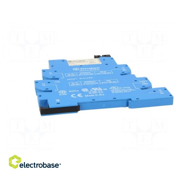 Relay: interface | SPDT | Ucoil: 230VAC | 6A | 6A/250VAC | Mounting: DIN image 5