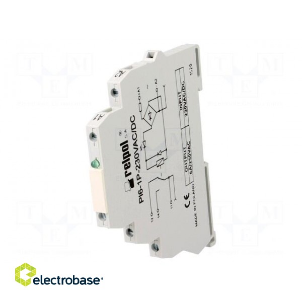 Relay: interface | SPDT | Ucoil: 230VAC,230VDC | 6A | SPDT | 6A/230VAC image 1