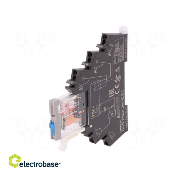 Relay: interface | SPDT | Ucoil: 24VAC,24VDC | 6A | 6A/250VAC | 6A/30VDC image 1
