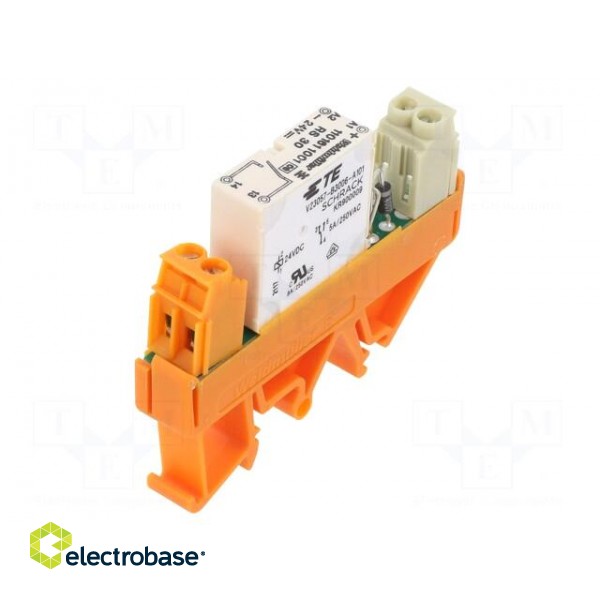 Relay: interface | SPST-NO | Ucoil: 24VDC | 8A | for DIN rail mounting image 1