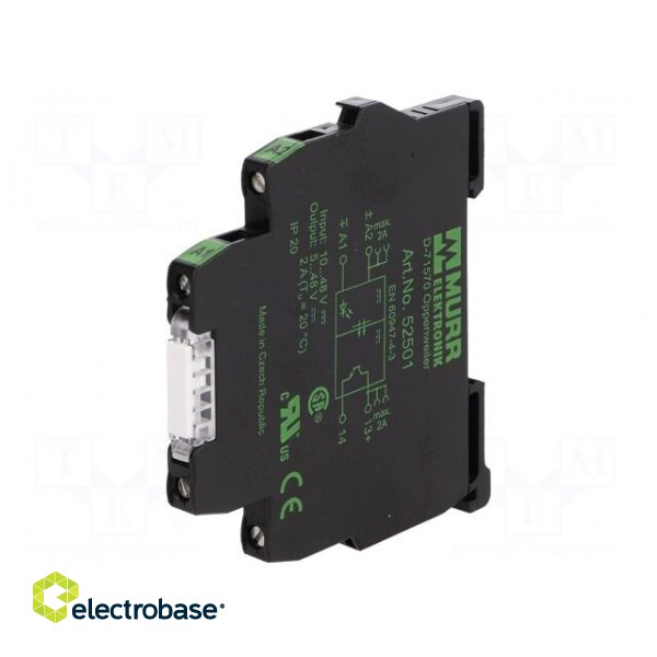 Relay: interface | Ucntrl: 10÷48VDC | 2A | transistor | Mounting: DIN фото 1