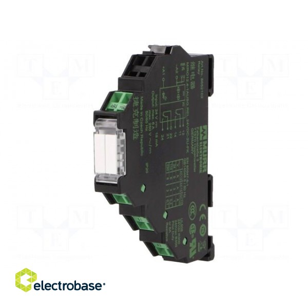 Relay: interface | Ucoil: 24VDC | 6A | for DIN rail mounting фото 1