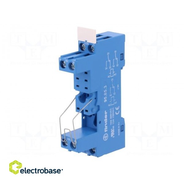 Socket | 10A | 250VAC | Mounting: DIN | Leads: screw terminals | IP20 image 1
