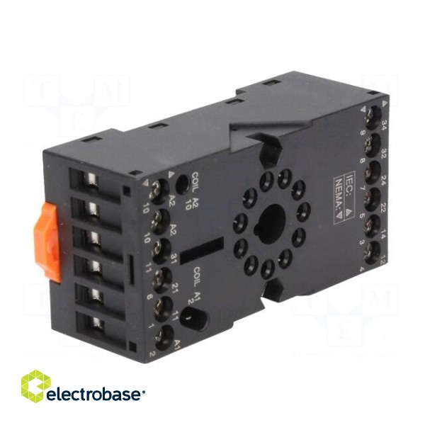 Socket | PIN: 11 | 10A | 250VAC | Mounting: DIN,on panel | Series: R15 фото 2