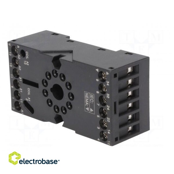 Socket | PIN: 11 | 10A | 250VAC | on panel,for DIN rail mounting image 4