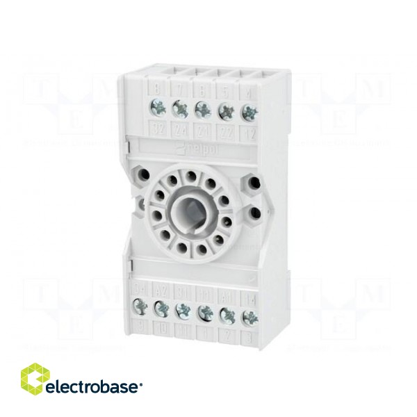 Socket | PIN: 11 | 10A | 250VAC | Mounting: DIN,on panel | Series: R15 image 2