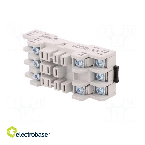 Socket | PIN: 11 | 16A | 250VAC | on panel,for DIN rail mounting image 2