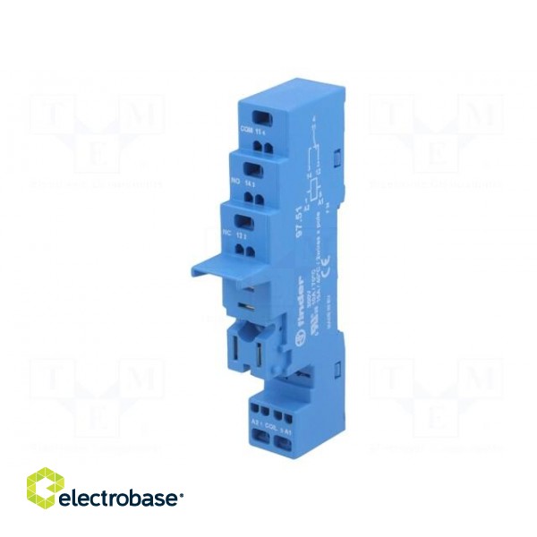Socket | PIN: 5 | 10A | 250VAC | Mounting: DIN | Leads: spring clamps paveikslėlis 1