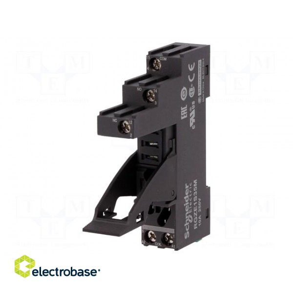 Socket | PIN: 5 | 10A | 250VAC | Mounting: DIN | Leads: screw terminals image 1