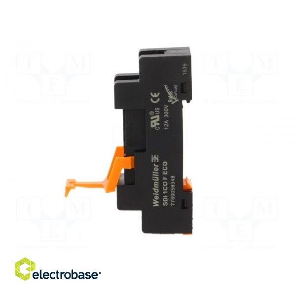 Socket | PIN: 5 | 12A | 300VAC | H: 80.2mm | W: 15.8mm | Mounting: DIN image 3